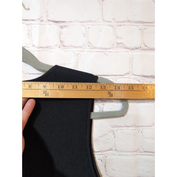 ALEXANDER WANG Black Ribbed Sweater Knit Sleeveless Top Size L Designer Women - Picture 6 of 16